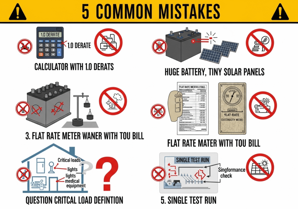 Five common mistakes to avoid when using a hybrid solar system calculator