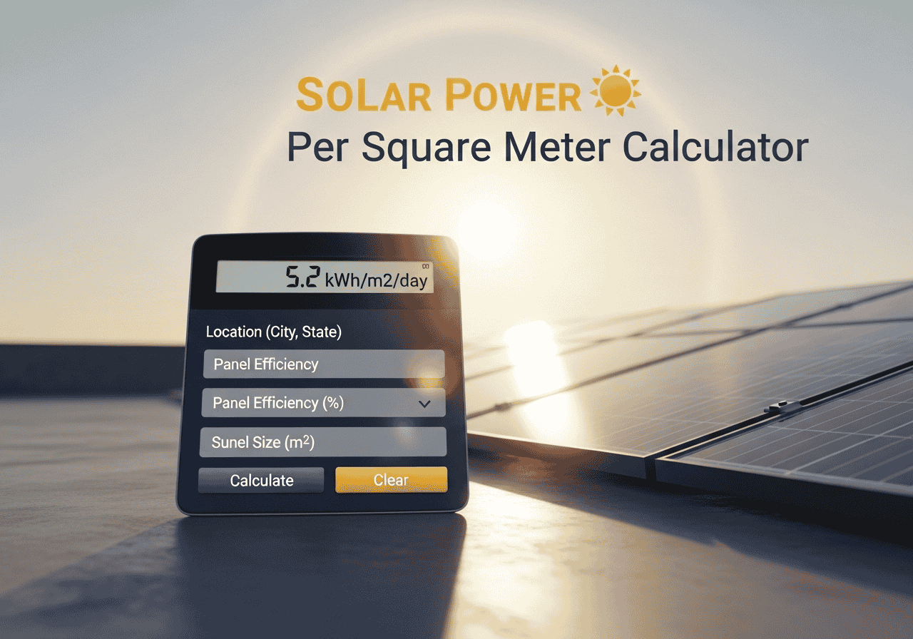 solar power per square meter calculator