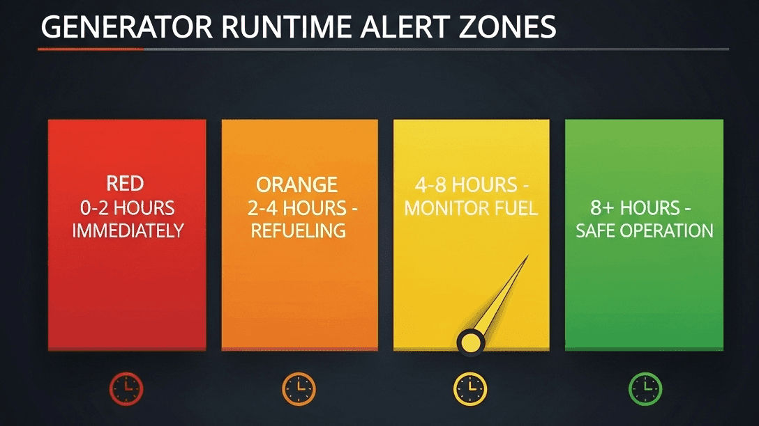 generator runtime alert gauge showing four color coded warning zones. {{brizy_dc_image_alt imageSrc=