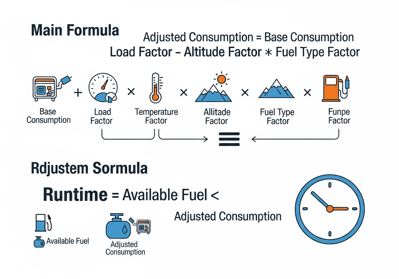 generator runtime calculation formula infographic showing all factors.645z min {{brizy_dc_image_alt imageSrc=