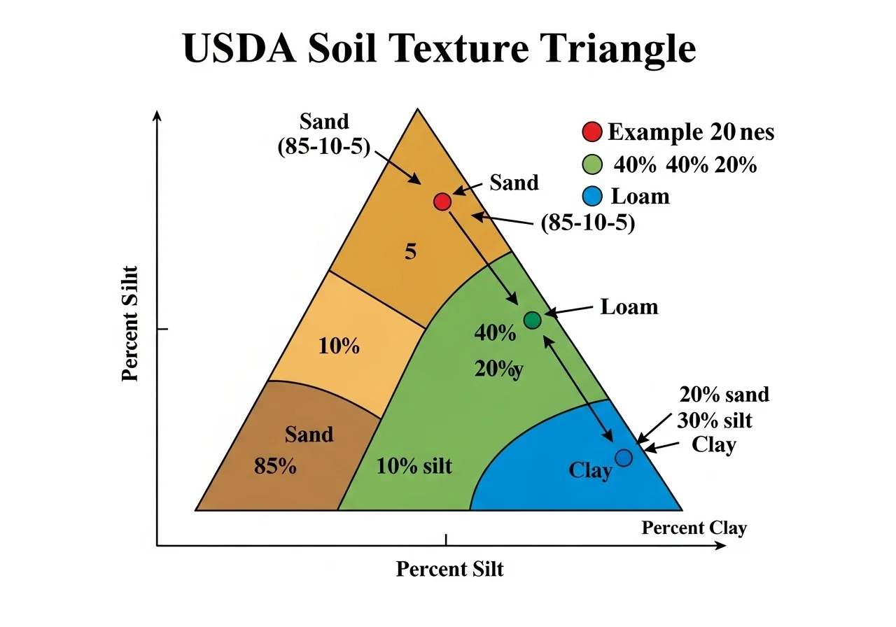 Soil Texture Triangle Calculator USDA Classification Tool
