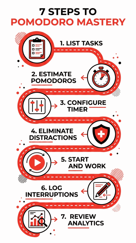 Pomodoro Timer Online 7 step pomodoro mastery system