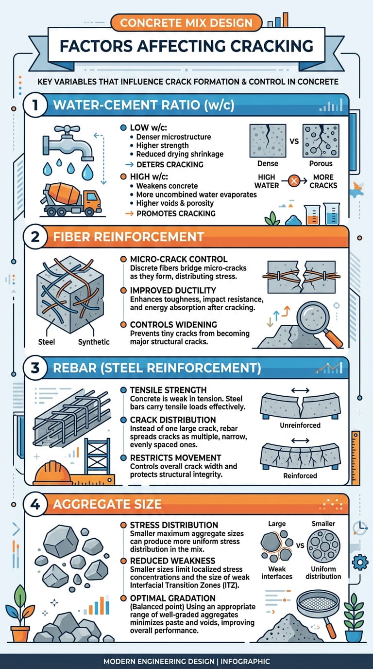 Concrete Slab Cracking-Causes and How to Prevent It Concrete mix design factors that affect slab cracking risk