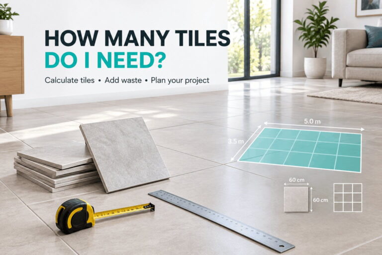 How Many Tiles Do I Need? Flooring Quantity With Wastage tile calculator measure, plan, lay